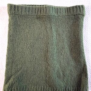 Anthropologie Knit Midi Skirt Women's Small Dark Green Wool Blend Flat White NWT